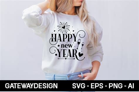 Happy New Year Svg Design 3017949