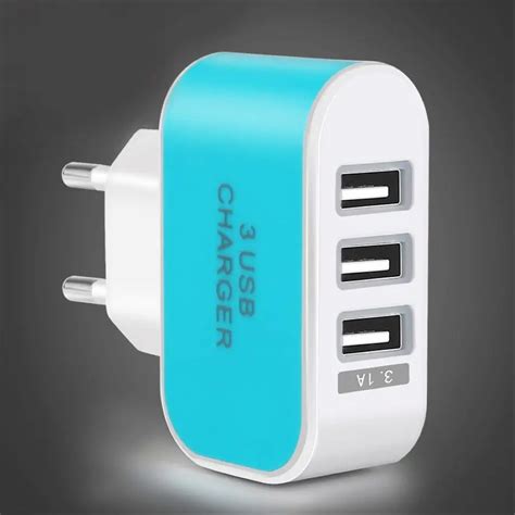 Us Eu Plug 3 Ports Multiple Wall Usb Smart Charger Adapter Mobile Phone Device 5v 3a Fast