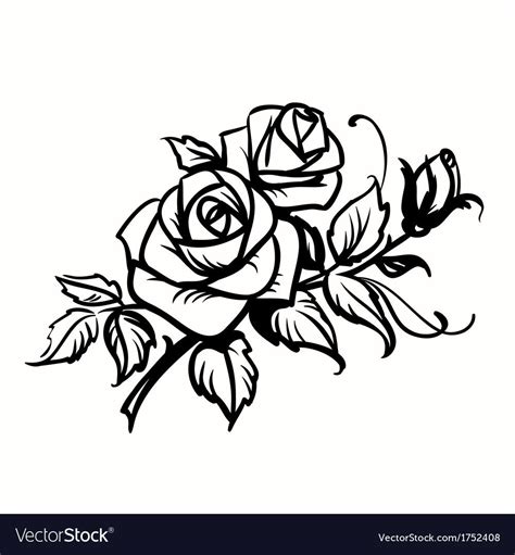 Rose Flower Vector Black And White