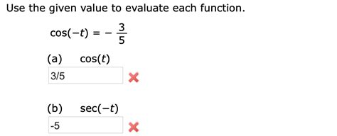 Solved Use The Given Value To Evaluate Each Function Chegg