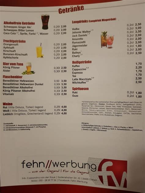 Speisekarte Von Blitz D Ner Restaurant Edewecht