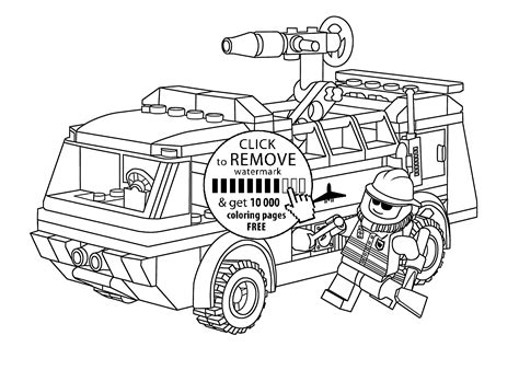 LEGO Firefighter Coloring Pages