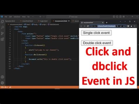 Click And Double Click Event In JavaScript Events In JS JavaScript