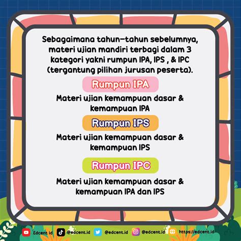 Edcent Id On Twitter A Thread Materi Ujian Mandiri Dengan Snbt