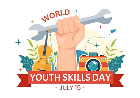 Premium Vector World Youth Skills Day Vector Illustration Of People