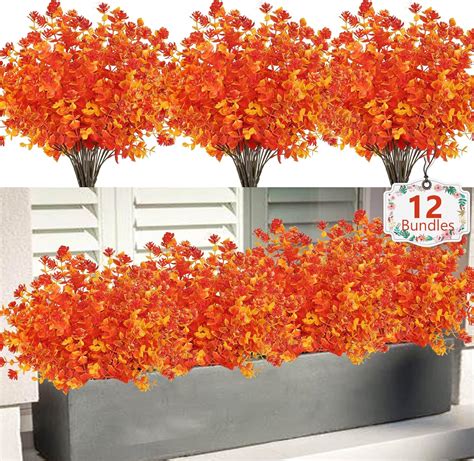 Amazon Gtidea Bundles Artificial Fall Flowers For Outdoor