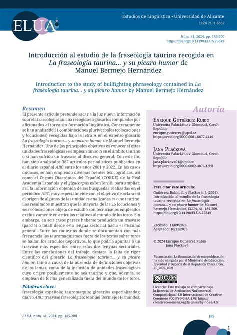 PDF Introducción al estudio de la fraseología taurina recogida en La