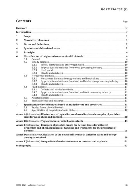 ISO 17225 1 2021 Solid Biofuels Fuel Specifications And Classes