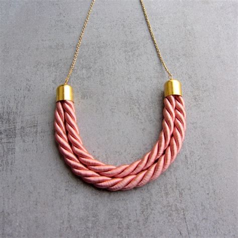 Silk Pendant Necklace Thread Cord Necklace Gold Jewelry