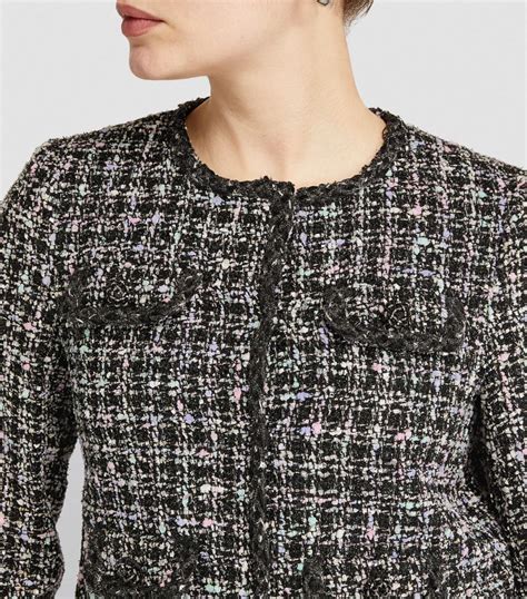 Womens Self Portrait Black Boucl Cropped Jacket Harrods Countrycode