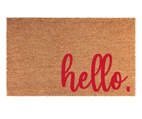 Coordinating "hello" Welcome Door Mat – Pink Door Wreaths