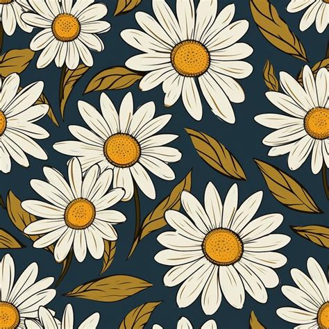 Premium AI Image Timeless Daisy Magic Floral Pattern