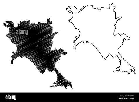 Chisinau City (Republic of Moldova) map vector illustration, scribble ...