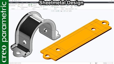 Creo Sheet Metal Tutorial Machine Clamp In Creo Parametric YouTube