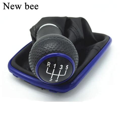 Newbee 23mm 5 6 Speed Blue Gear Shift Knob Shifter Gaitor Boot For