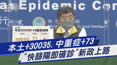 本土30035中重症73 「快篩陽即確診」新政上路｜tvbs新聞 Youtube