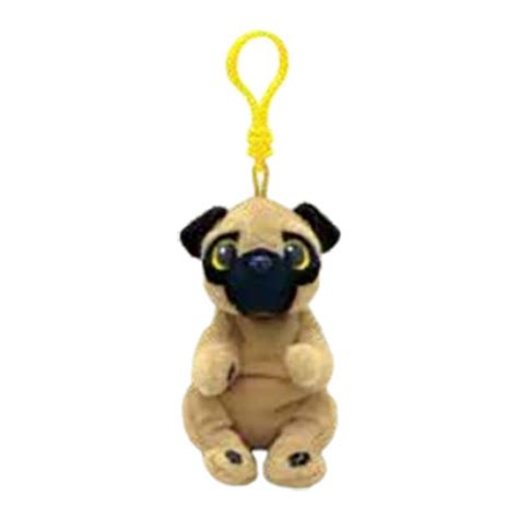 Ty Beanie Baby Beanie Bellies Izzy The Pug Dog Plastic Key Clip