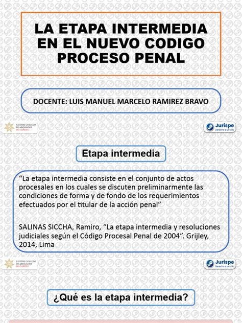 La Etapa Intermedia En El Proceso Penal Peruano Mrb Pdf