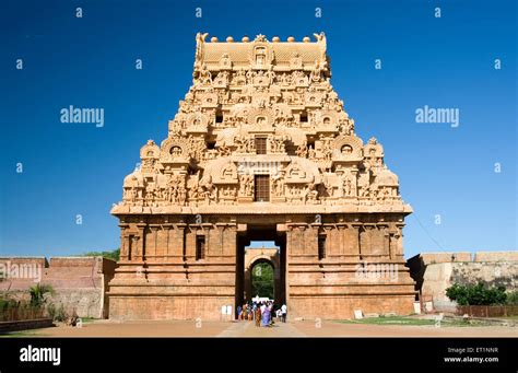 Gopuram Of Brihadeshwara Temple Thanjavur Tamil Nadu India Stock