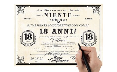 KAÏDENSÏ Idea Regalo Scherzo Il Niente Versione Compleanno 18 Anni