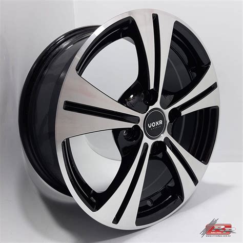 JOGO DE RODA VOXR VX 05 FAN 14X5 5 PRETO BORDA DIAMANTE 4X100 ET 36