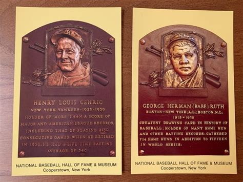 Lou Gehrig Babe Ruth HOF Postcards W Baseball Legend Stamps Induction Day EBay