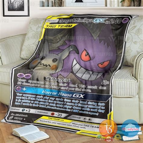 Anime Pokemon Gengar Mimikyu Gx Custom Soft Blanket Hot Sale