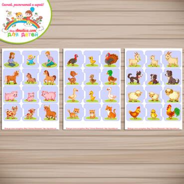 Развивающая игра - пазлы Животные - мама, папа и малыш