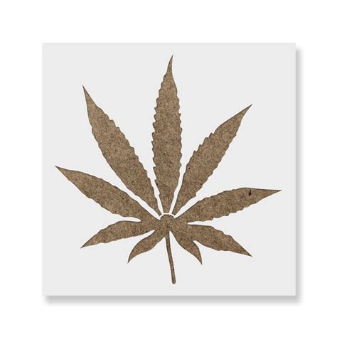 Weed Leaf Stencil - Reusable Pot Leaf Stencil Design of Marijuana Leaf