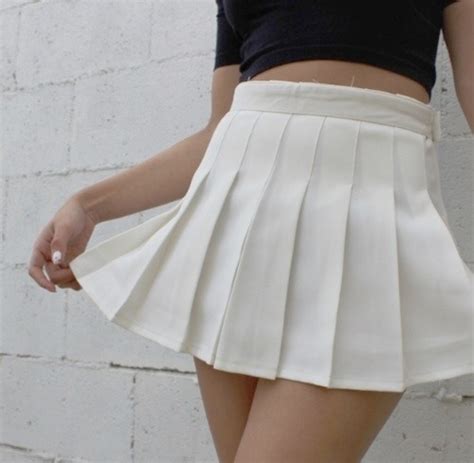 White Pleated Skater Skirt Tumblr Pics