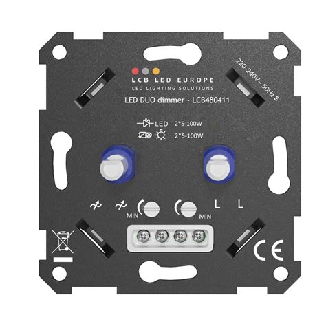 LED Dimmer DUO Einbau 2x 5 100W Universal Phasenabschnitt