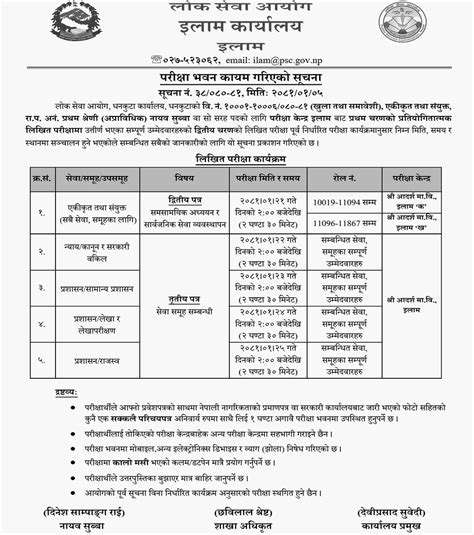 Lok Sewa Aayog Ilam Second Phase Written Exam Center Of Nayab Subba