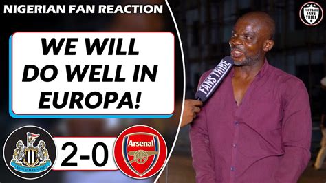 Newcastle Arsenal Edwin Nigerian Fan Reaction Premier League