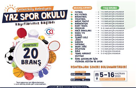 Yaz Spor Okulu kayıtları başladı Çerkezköy Havadis