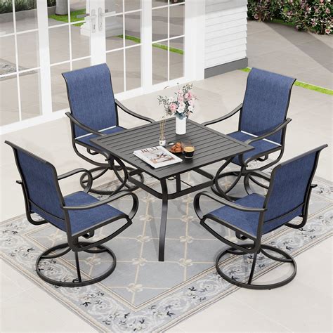 Sophia And William Metal 5 Piece Outdoor Backyard Patio Dining Set