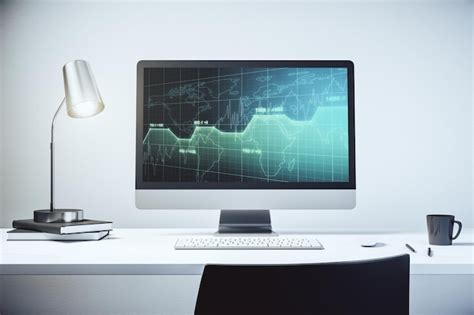 Monitor De Computadora Moderno Con Interfaz De Holograma De Datos De