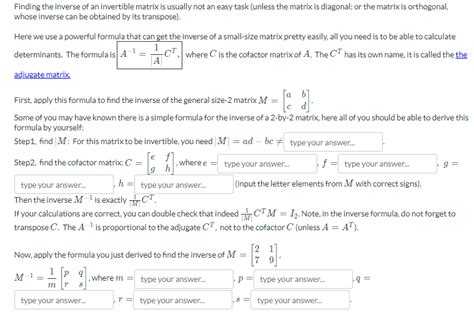 Solved Finding the inverse of an invertible matrix is | Chegg.com ...