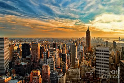 City Sunset New York City Usa Photograph by Sabine Jacobs