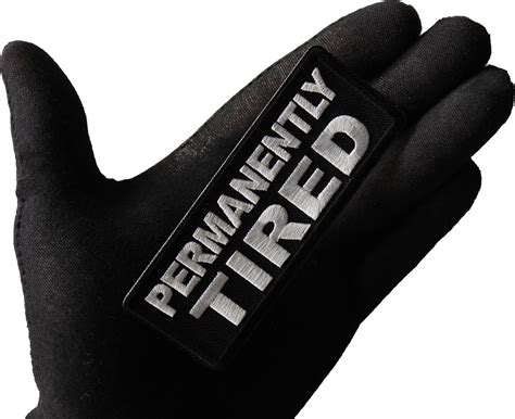 Permanently Tired Patch, Funny Saying Patches, Sew or Iron on Patch by