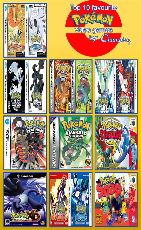 My Top 10 Pokemon Video Games by FireMaster92 on DeviantArt