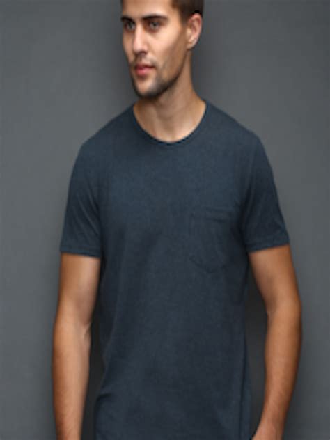 Buy Selected Teal Blue T Shirt Tshirts For Men 1230440 Myntra