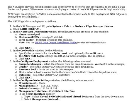 Deploy Nsx Edge Appliances Dell Networking Smartfabric Services