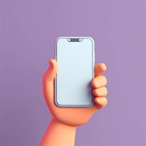 Premium Ai Image 3d Cartoon Hand Holding A Mobile Phone 3d Cartoon