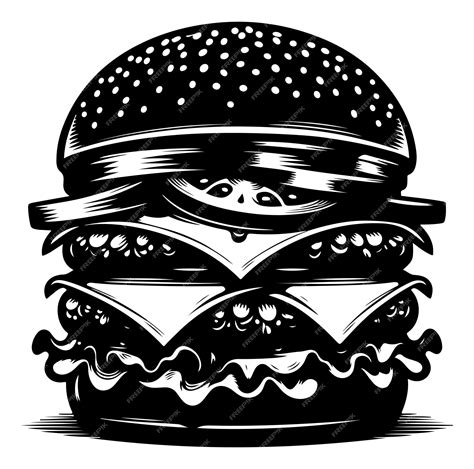 Premium Vector Burger Vector Silhouette Illustration