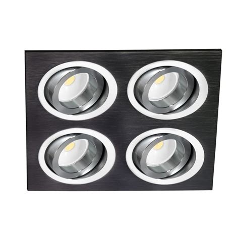 Helium Quad Recessed Light Black CristalRecord LED Lighting