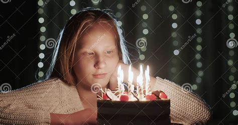 Portrait Of Sad Girl Looking At Her Birthday Cake Stock Image Image Of Face Celebrate 291477585