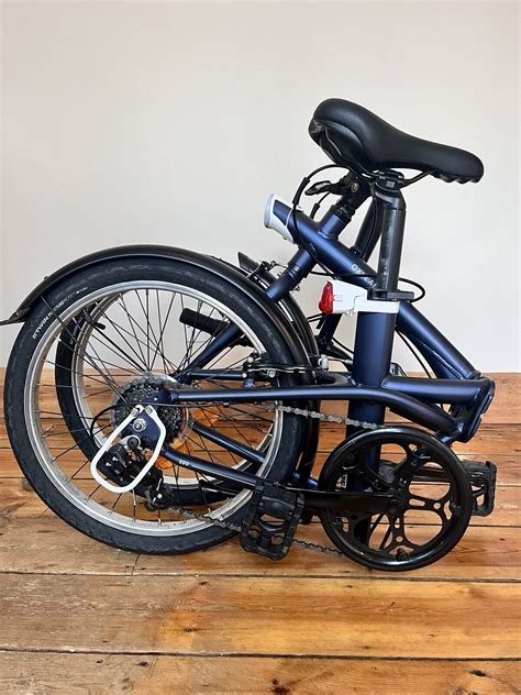 Unisex Folding Bike 20 Inch Folding Bike Btwin 500 Blue Folding