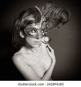Attractive Nude Woman Wearing Mysterious Venetian Stock Photo Shutterstock