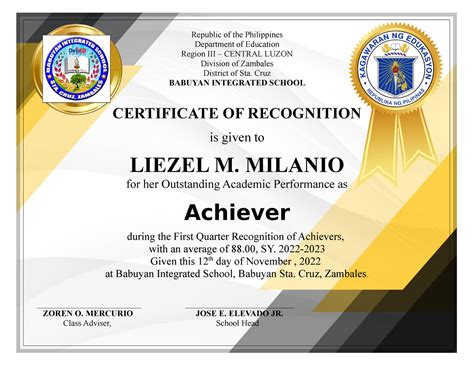 Award Certificates By Sir Tristan Asisi Department Of Education