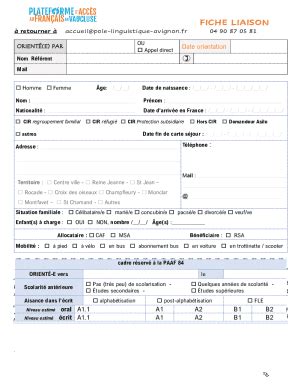 Remplissable En Ligne FICHE DE LIAISON Retour APP Fax Email Imprimer